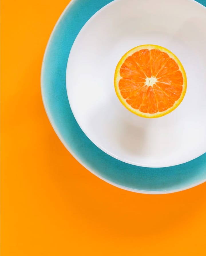 orange slice in a plate